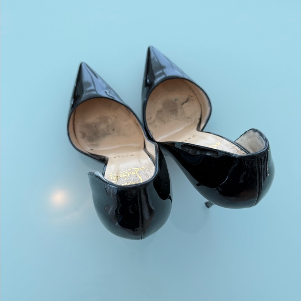 Christian Louboutin Black Patent Leather Pumps - Picture 2 of 6